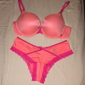 Neon Orange And Pink VS Lingerie Set